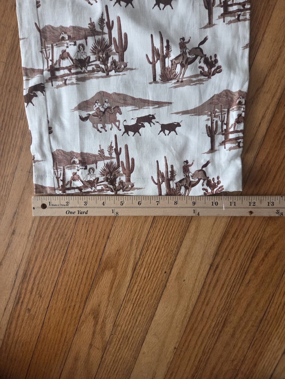 Reformation Riza 100% Linen Pants Sonora Cowboy Print High Rise Wide Leg Size 29 - Picture 11 of 15